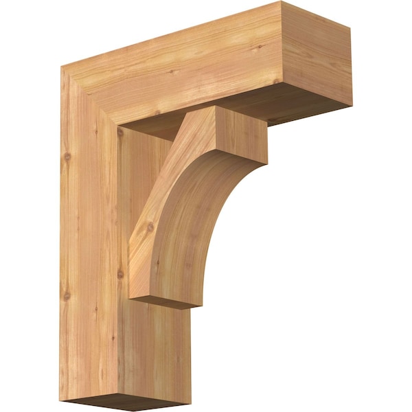 Ekena Millwork Westlake Block Smooth Bracket w/ Offset Brace, Western Red Cedar, 7 1/2"W x 20"D x 24"H BKT0806X20X24WTL05SWR - main